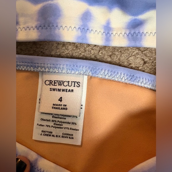 NWT J.Crew Crewcuts Girls' Bow-Tie Two-Piece Swimsuit in Peri Breeze Tie Dye - Picture 5 of 7